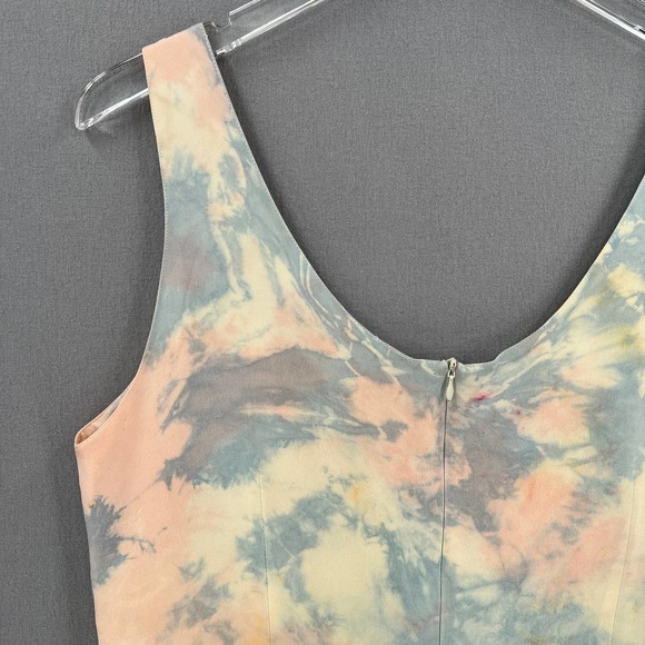 THOM SMITH Vintage Shirt Womens 10 Pink Blue Tie Dye Silk Tank Cami Scoop Neck - Picture 4 of 13